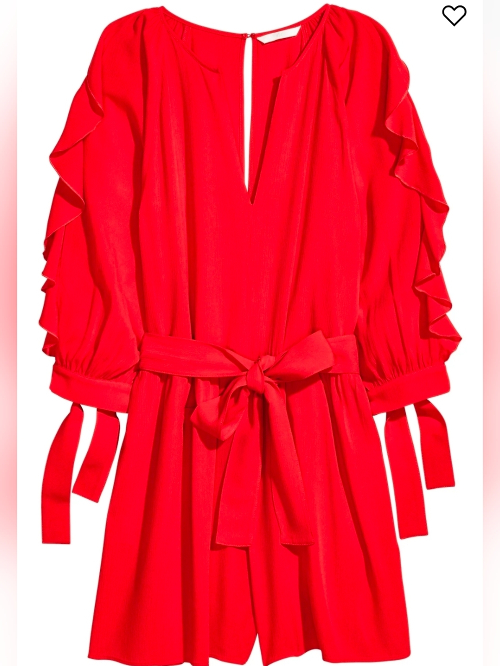 H&M Red Playsuit with balloon sleeves
